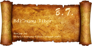 Bányay Tibor névjegykártya